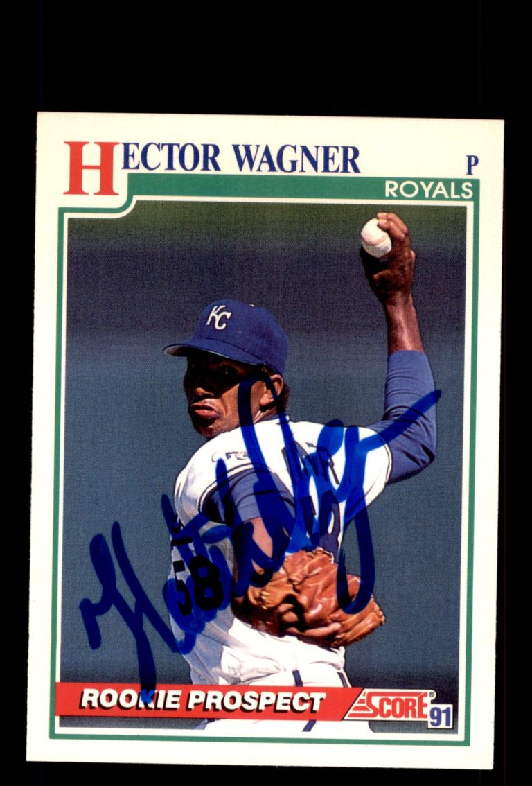 Signed Baseball Card Auto Hector Wagner 1991 Score #730 Kansas City Royals