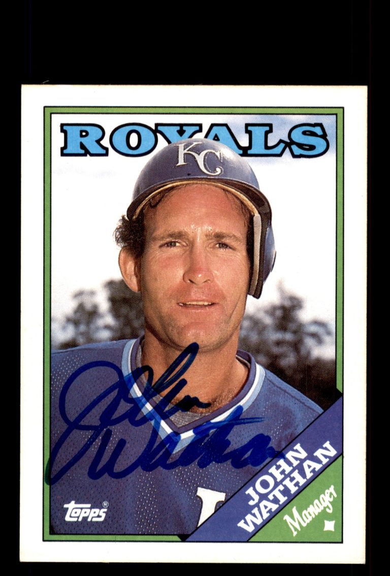 Signed Baseball Card Auto John Wathan 1988 Topps #534 Kansas City Royals