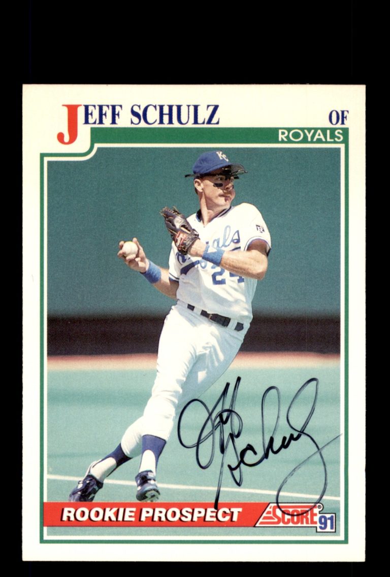 Signed Baseball Card Auto Jeff Schulz 1991 Score #336 Kansas City Royals