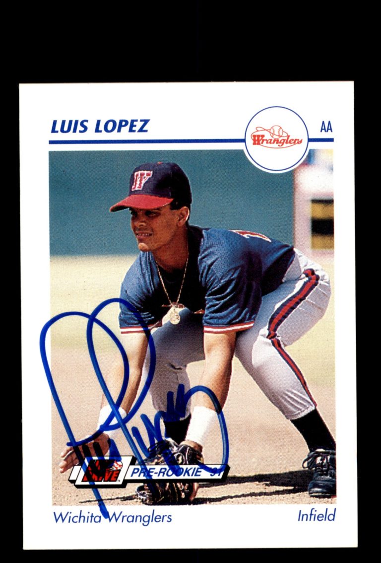 Signed Baseball Card Auto Luis Lopez 1991 Line Drive AA #612 Wichita Wranglers