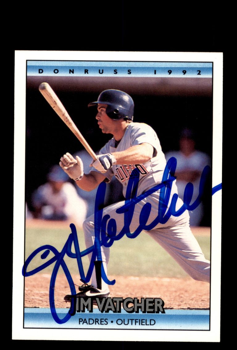 Signed Baseball Card Auto Jim Vatcher 1992 Donruss #563 San Diego Padres
