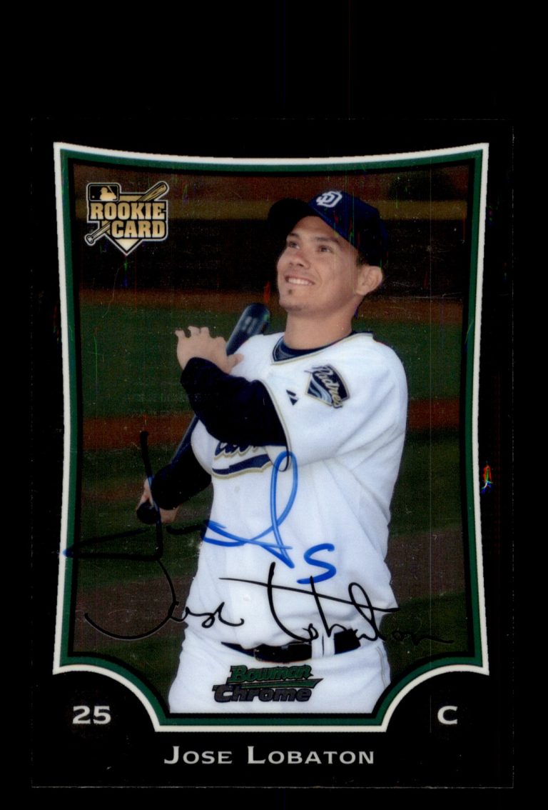 Signed Baseball Card Auto Jose Lobaton 2009 Bowman Chrome #BDP36 Padres
