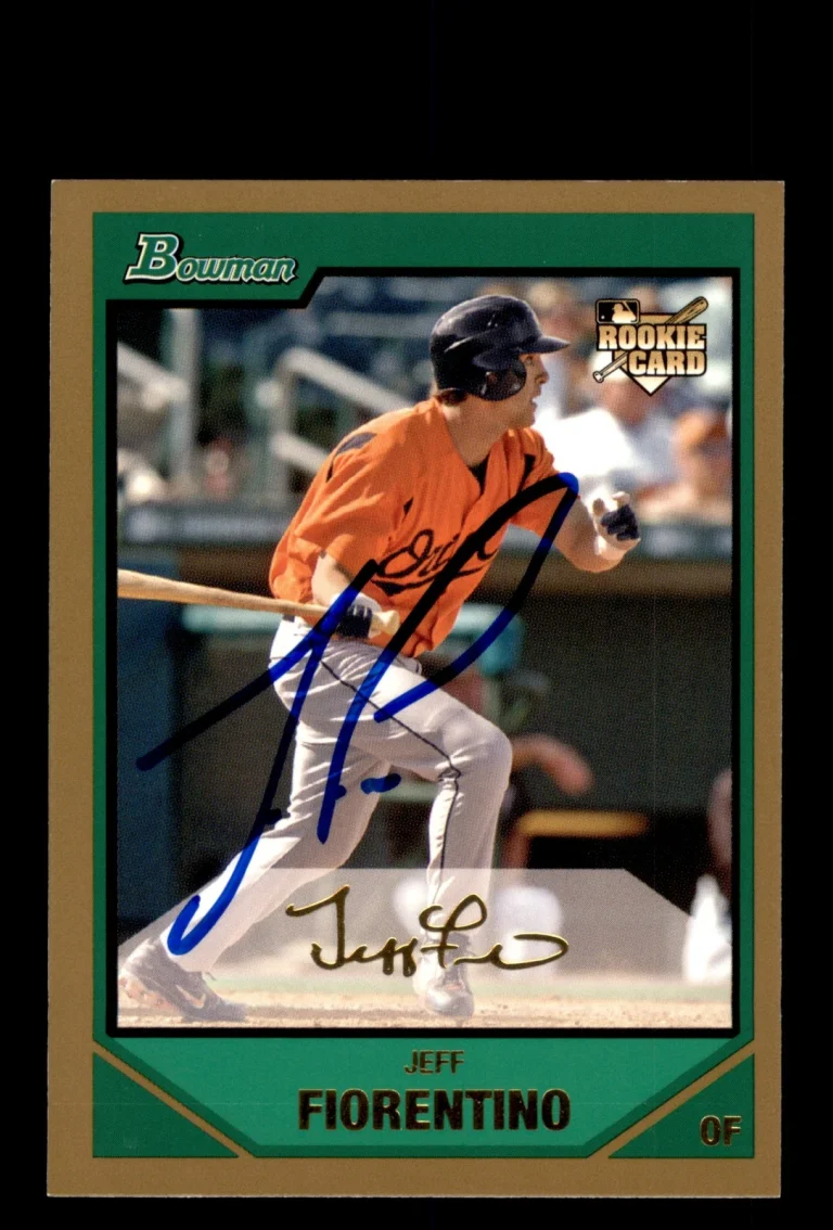 Signed Baseball Card Auto Jeff Fiorentino 2007 Bowman #217 Gold Orioles