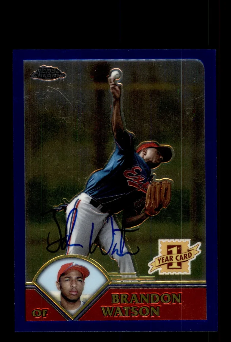Signed Baseball Card Auto Brandon Watson 2003 Topps Chrome #T228 Expos