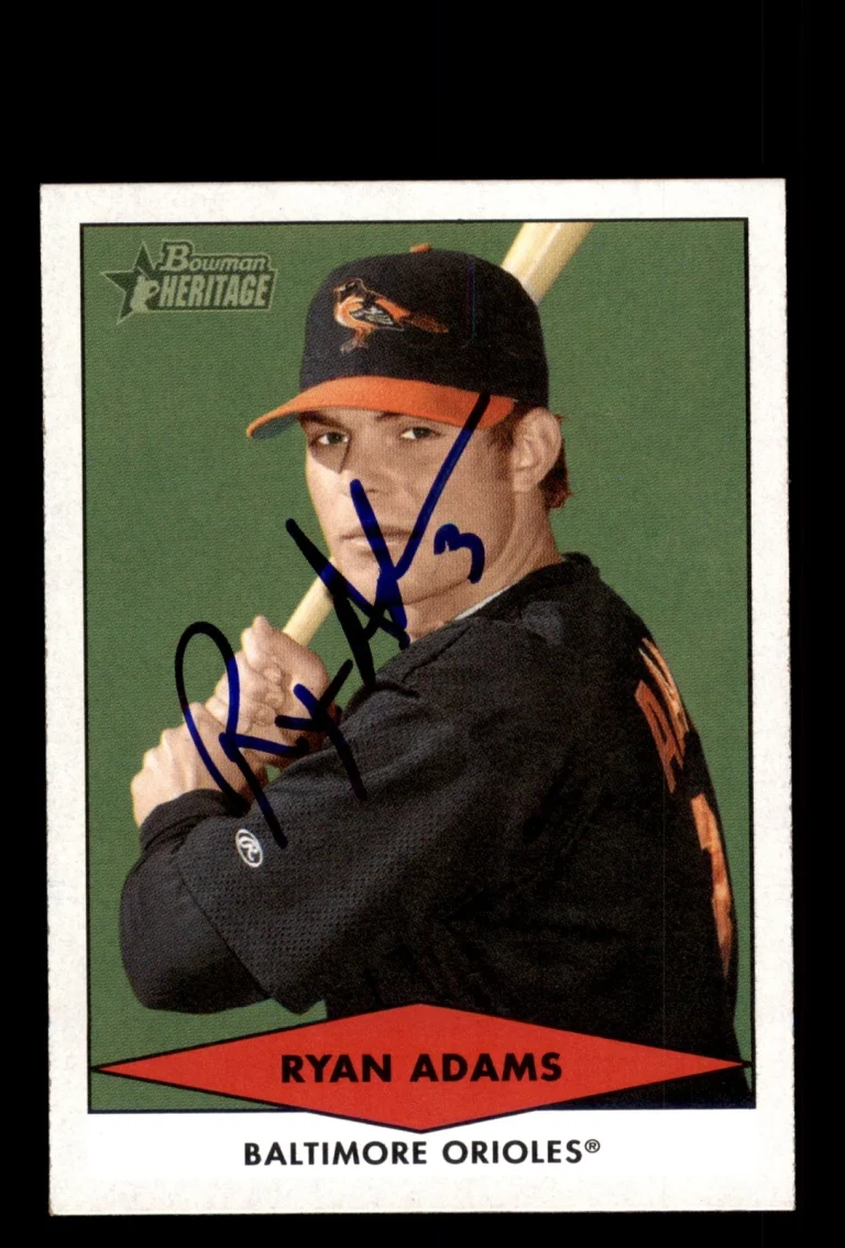 Signed Baseball Card Auto Ryan Adams 2007 Bowman Heritage #BHP93 Orioles