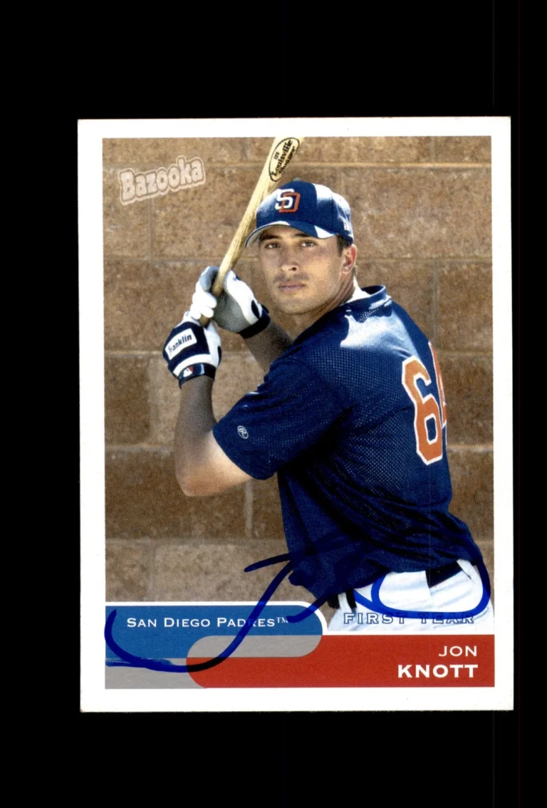 Signed Baseball Card Auto Jon Knott 2004 Bazooka Mini #276 San Diego Padres