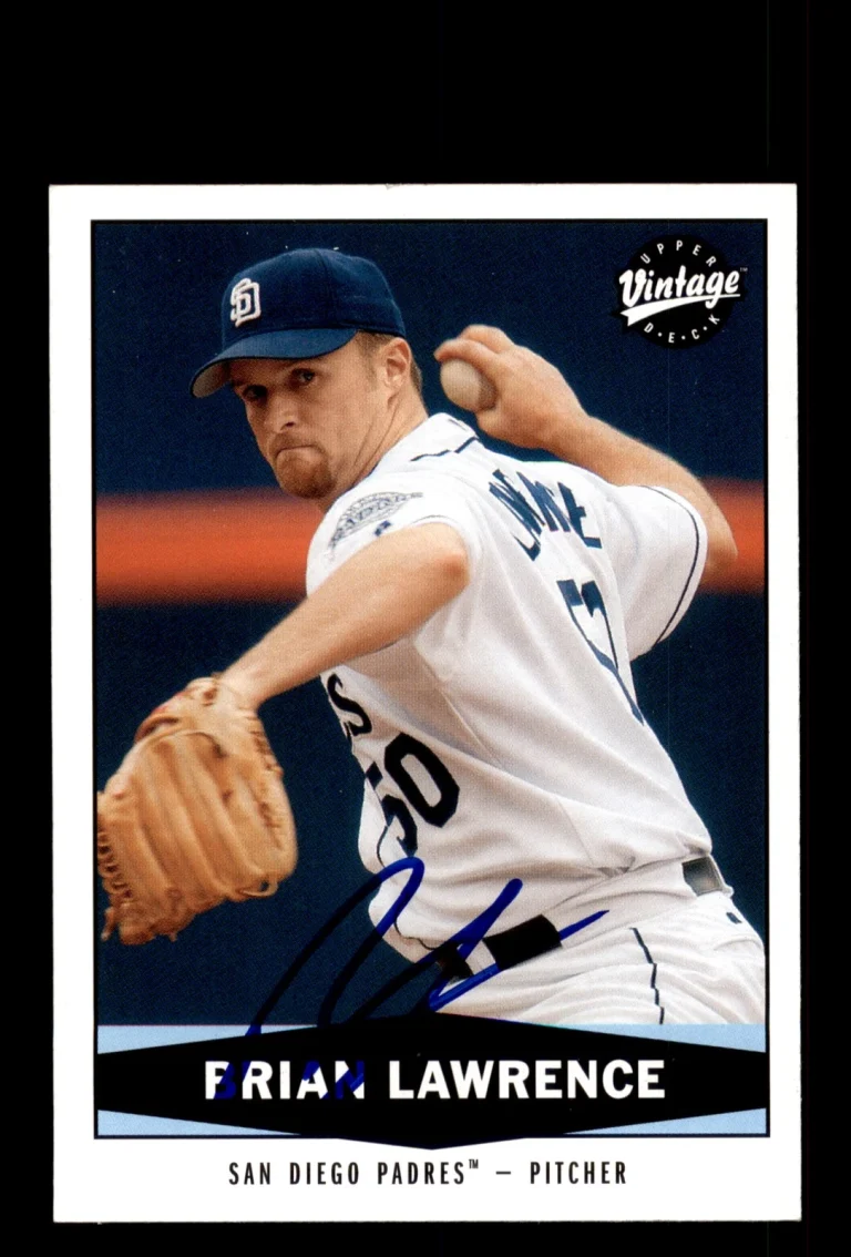 Signed Baseball Card Auto Brian Lawrence 2004 Upper Deck Vintage #63 Padres