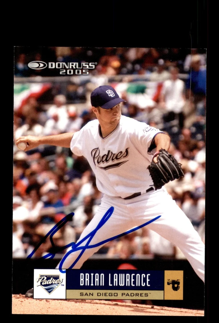 Signed Baseball Card Auto Brian Lawrence 2005 Donruss #310 San Diego Padres