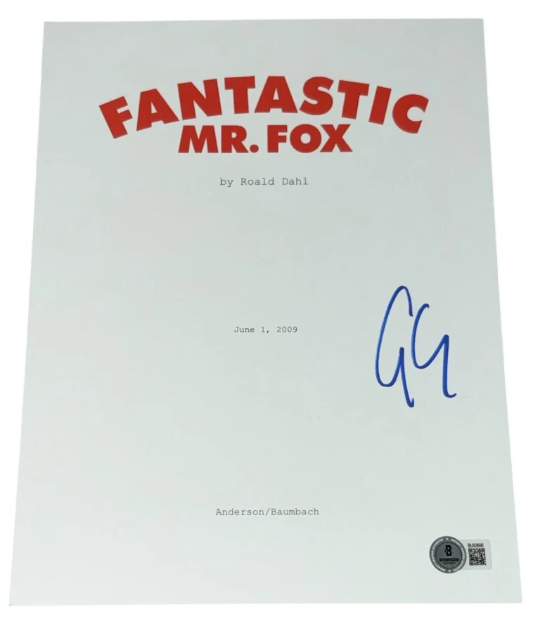 George Clooney Signed Autograph Fantastic Mr. Fox Full Script Screenplay Beckett