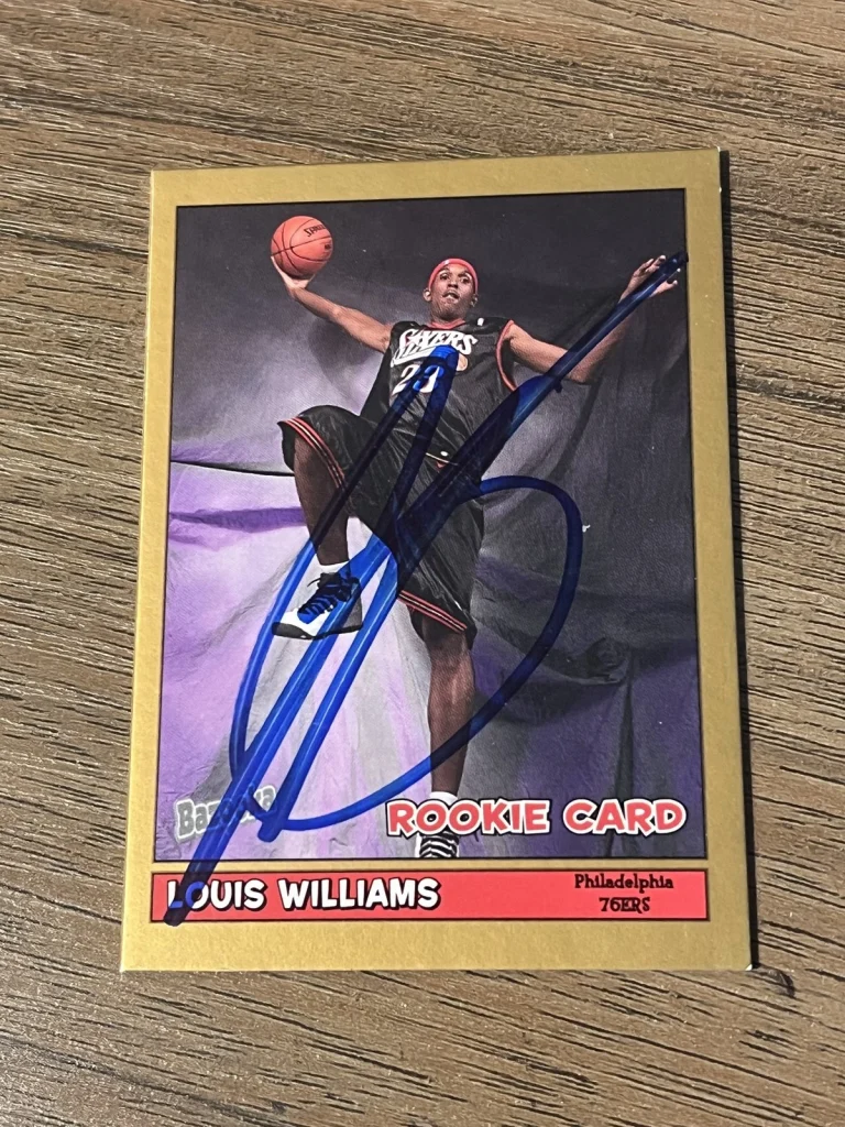 Signed Basketball Card Auto Louis Williams 2005-06 Bazooka Gold #184 76ers