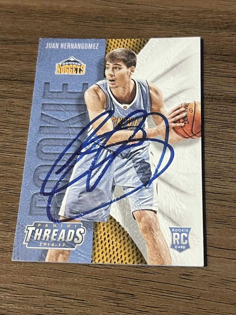 Signed Basketball Card Auto Juan Hernangomez 2016-17 Panini Threads #230 Nuggets