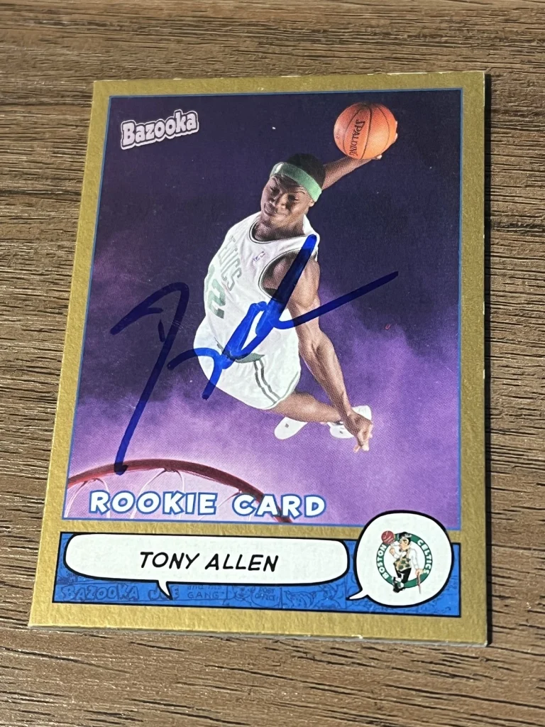 Signed Basketball Card Auto Tony Allen 2004-05 Bazooka Gold #215 Celtics