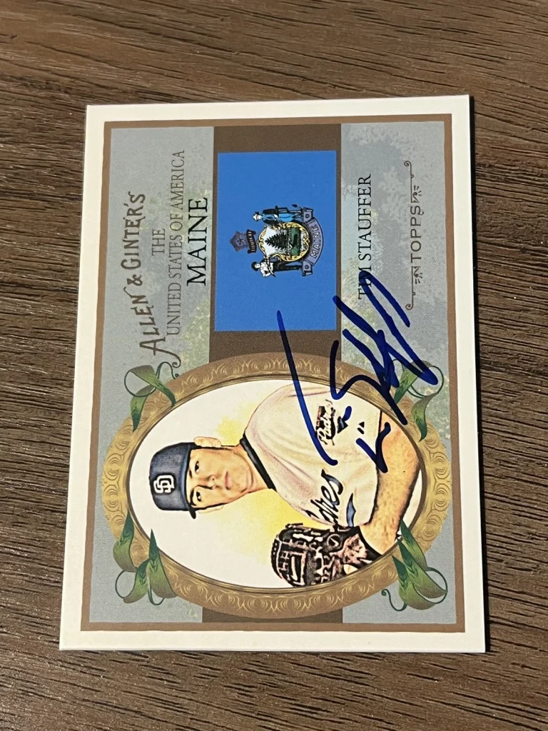 Signed Baseball Card Auto Tim Stauffer 2008 Topps Allen & Ginter #US19