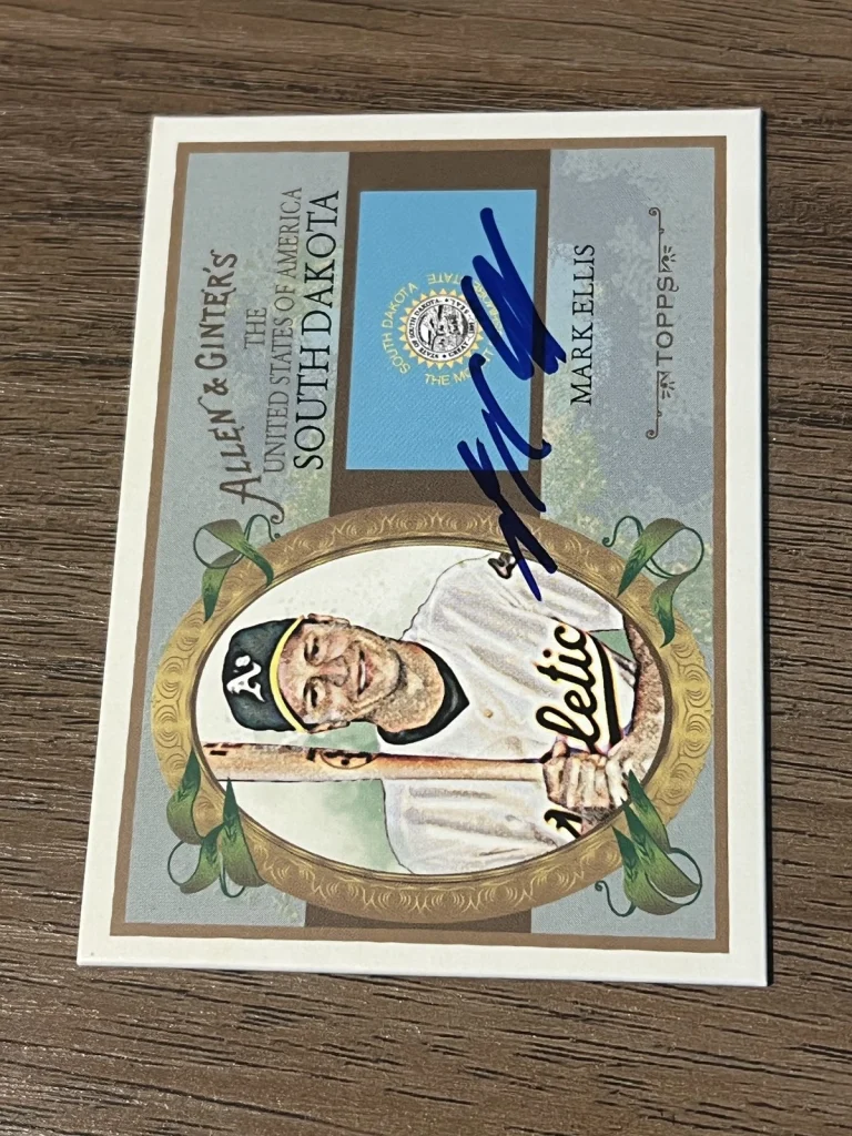 Signed Baseball Card Auto Mark Ellis 2008 Topps Allen & Ginter #US41 A's