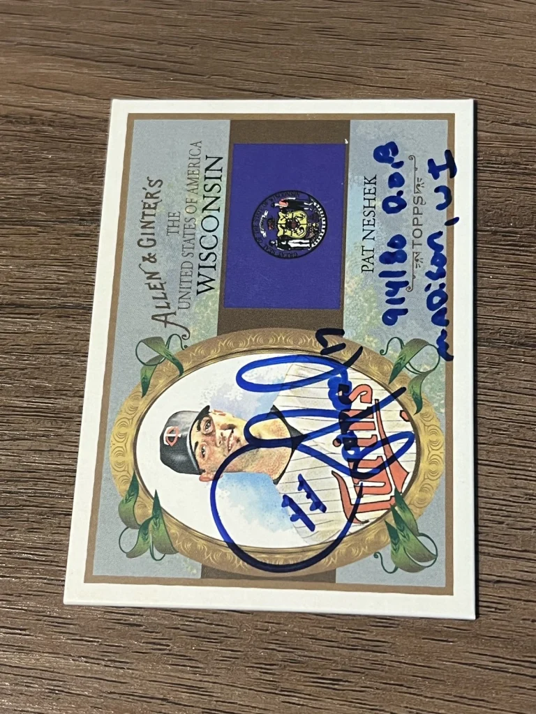 Signed Baseball Card Auto Pat Neshek 2008 Topps Allen & Ginter #US49