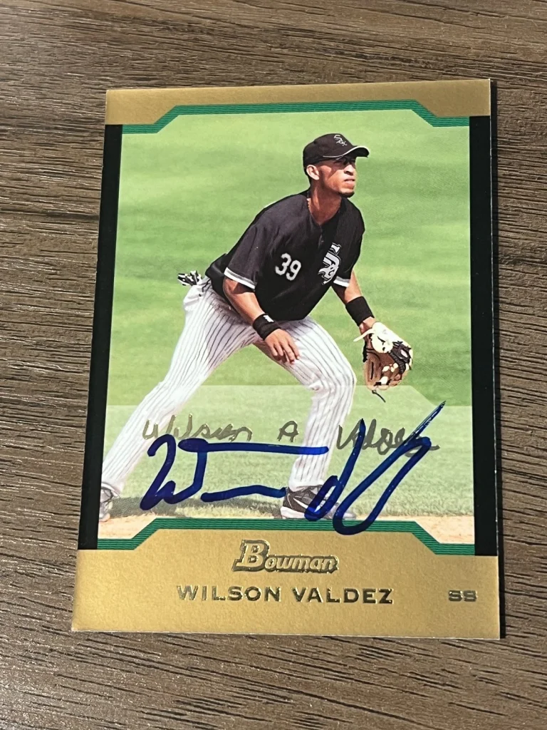 Signed Baseball Card Auto Wilson Valdez 2004 Bowman Gold #BDP11 White Sox