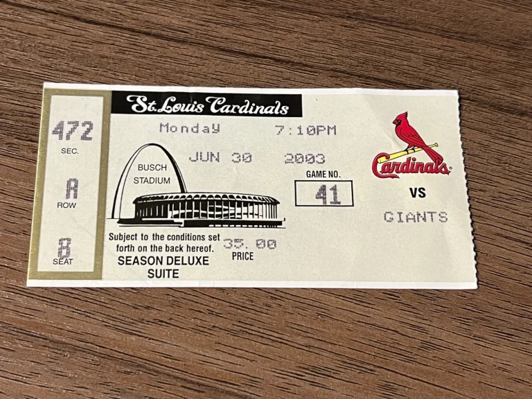 Baseball Ticket 2003 MLB DEBUT DAN HAREN ST LOUIS CARDINALS
