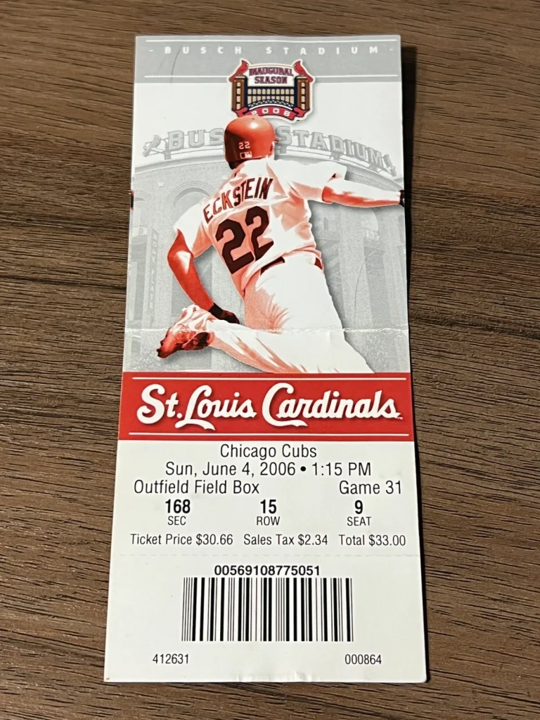 Baseball Ticket 2006 MLB DEBUT CARLOS MARMOL CHICAGO CUBS