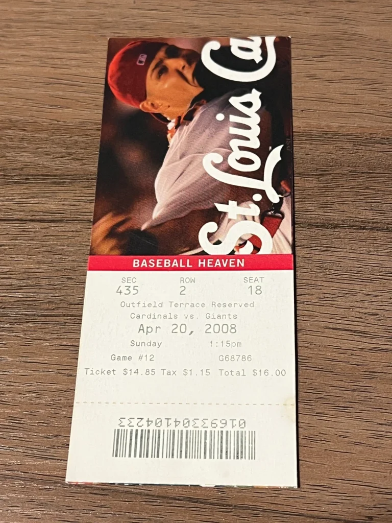 Baseball Ticket 2008 MLB DEBUT EMMANUEL BURRISS SAN FRANCISCO GIANTS