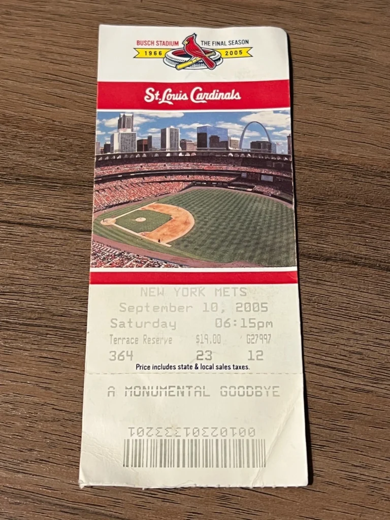 Baseball Ticket 2005 MLB DEBUT CHRIS DUNCAN ST LOUIS CARDINALS