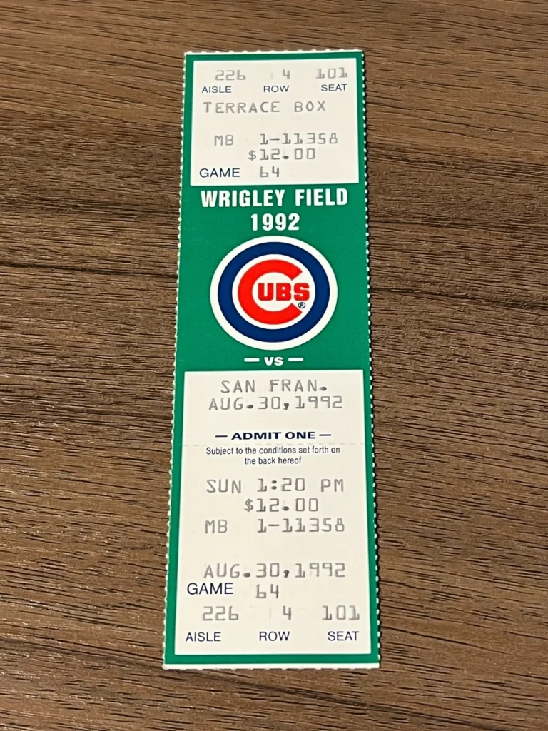 VTG Baseball Ticket STEVE REED MLB DEBUT SAN FRANCISCO GIANTS 1992