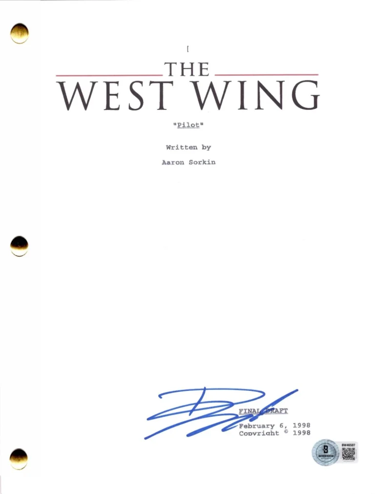 Bradley Whitford Signed The West Wing Pilot Script Authentic Autograph Beckett