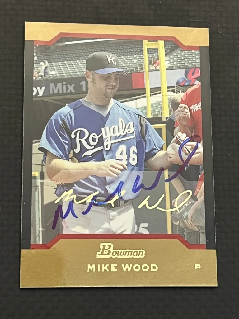 Signed Baseball Card Auto Mike Wood 2004 Bowman Gold #BDP8 Kansas City Royals
