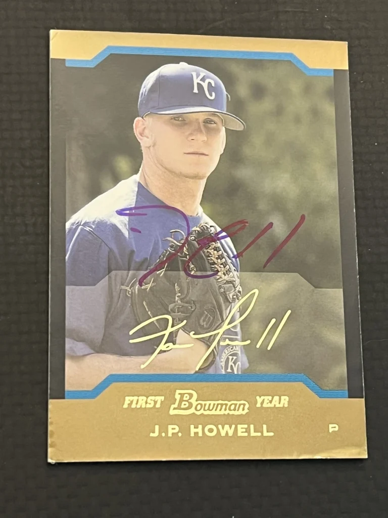 Signed Baseball Card Auto J.P. Howell 2004 Bowman #BDP66 Gold Royals