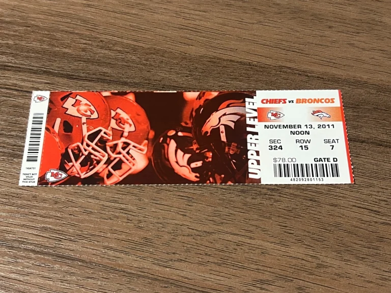 FOOTBALL TICKET STUB ARROWHEAD 2011 KANSAS CITY CHIEFS DENVER BRONCOS 11/13
