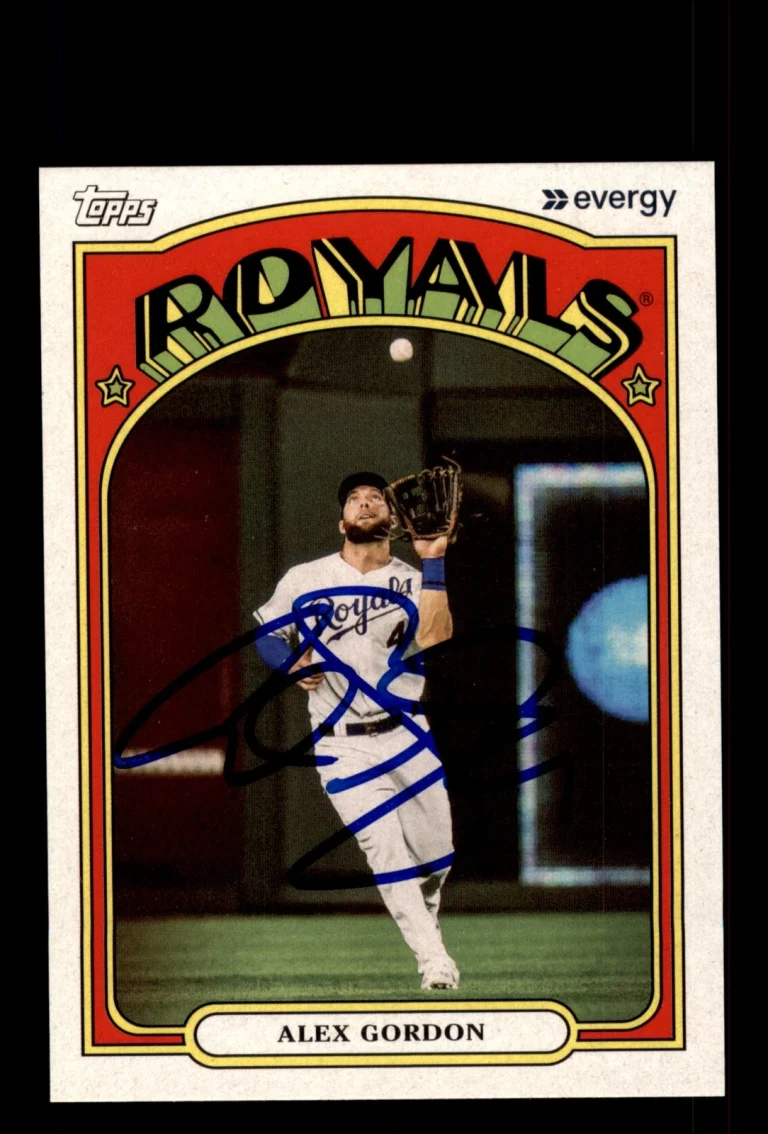 Signed Baseball Card Auto Alex Gordon 2020 Topps Evergy Kansas City Royals
