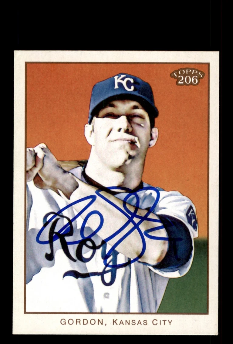 Signed Baseball Card Auto Alex Gordon 2009 Topps 206 #256 Kansas City Royals