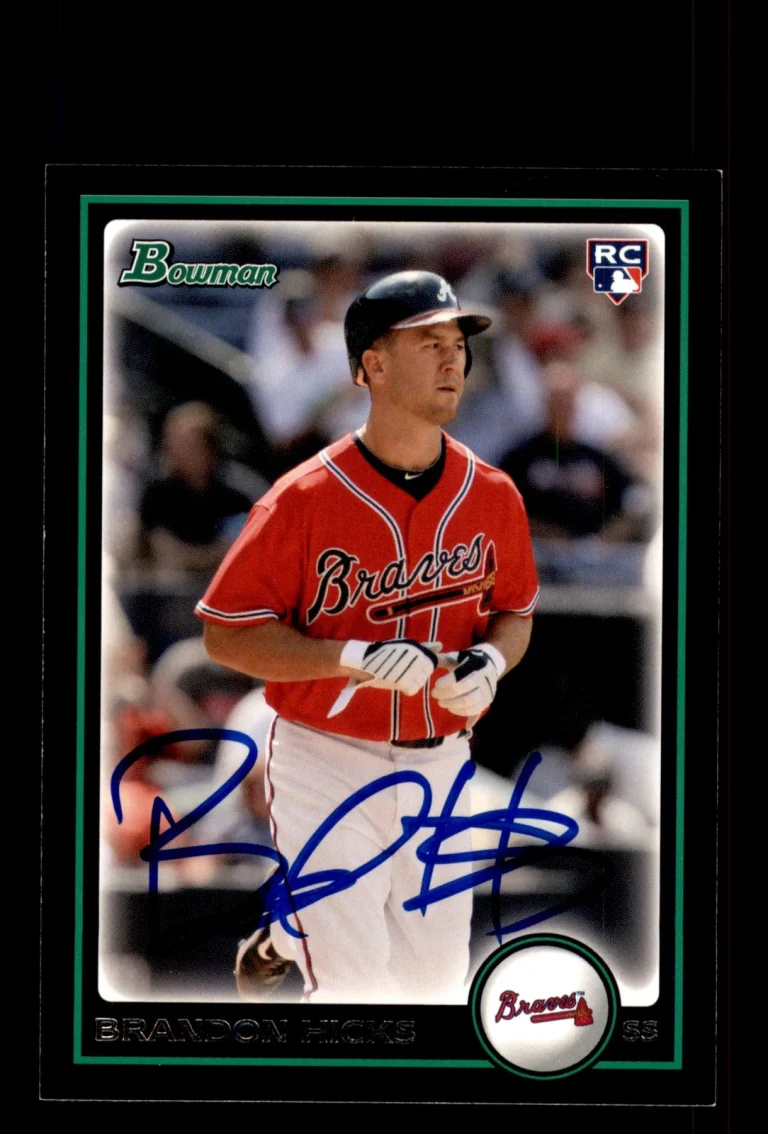 Signed Baseball Card Auto Brandon Hicks 2010 Bowman #BDP53 Atlanta Braves
