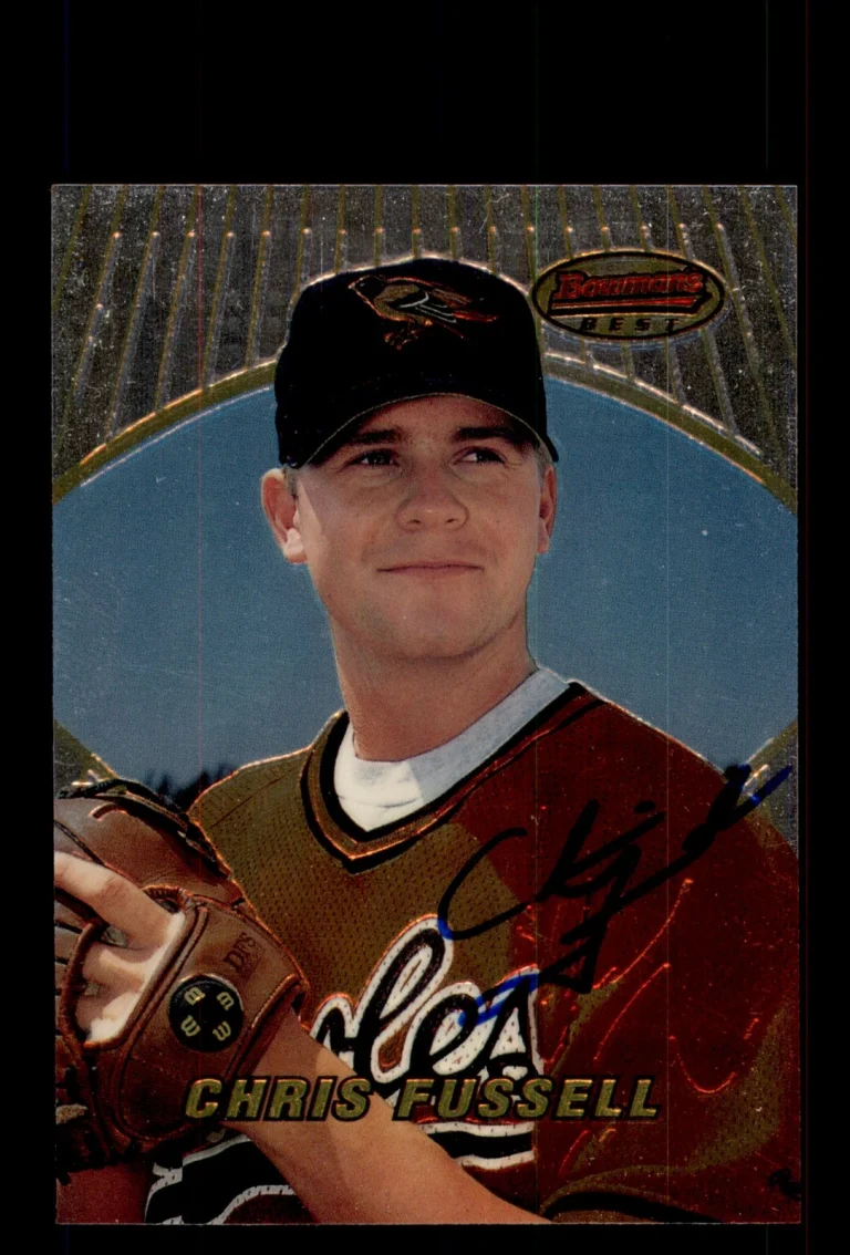 Signed Baseball Card Auto Chris Fussell 1996 Bowman's Best #163 Orioles