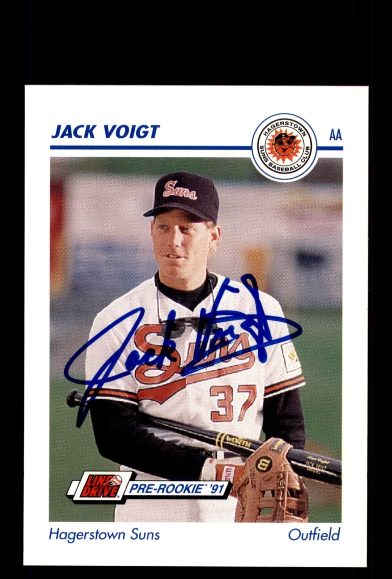 Signed Baseball Card Auto Jack Voigt 1991 Line Drive AA #248 Hagerstown Suns