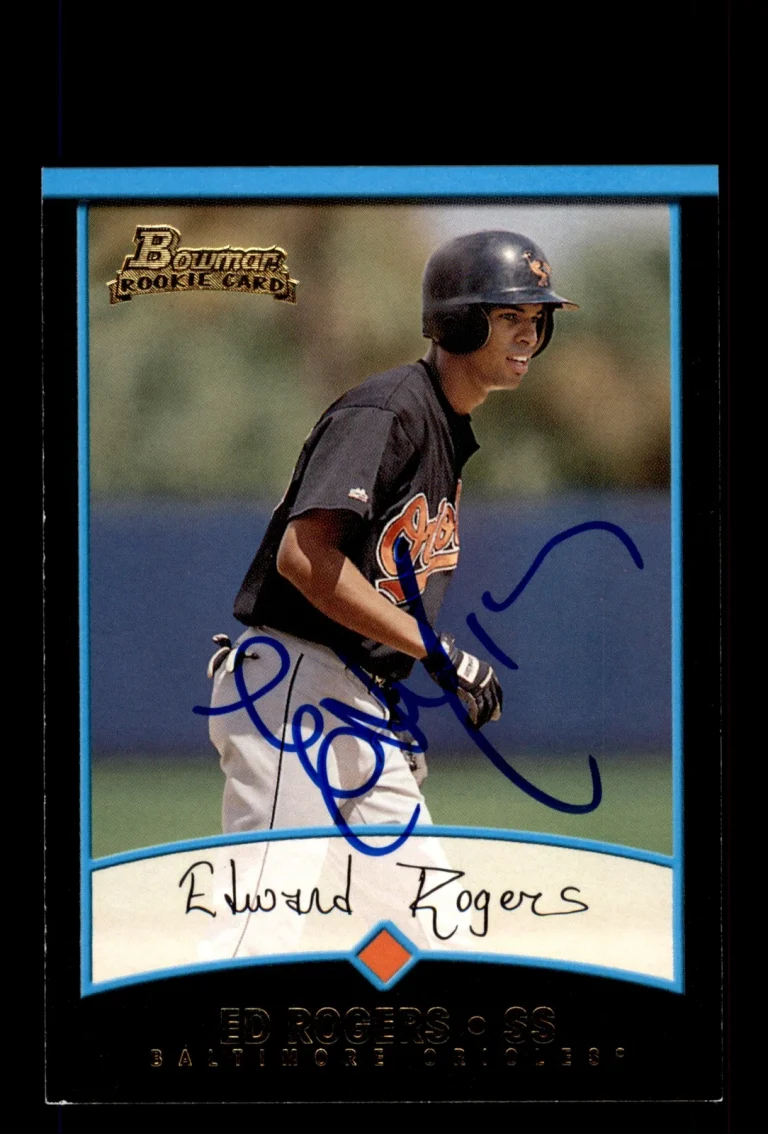 Signed Baseball Card Auto Ed Rogers 2001 Bowman #423 Baltimore Orioles
