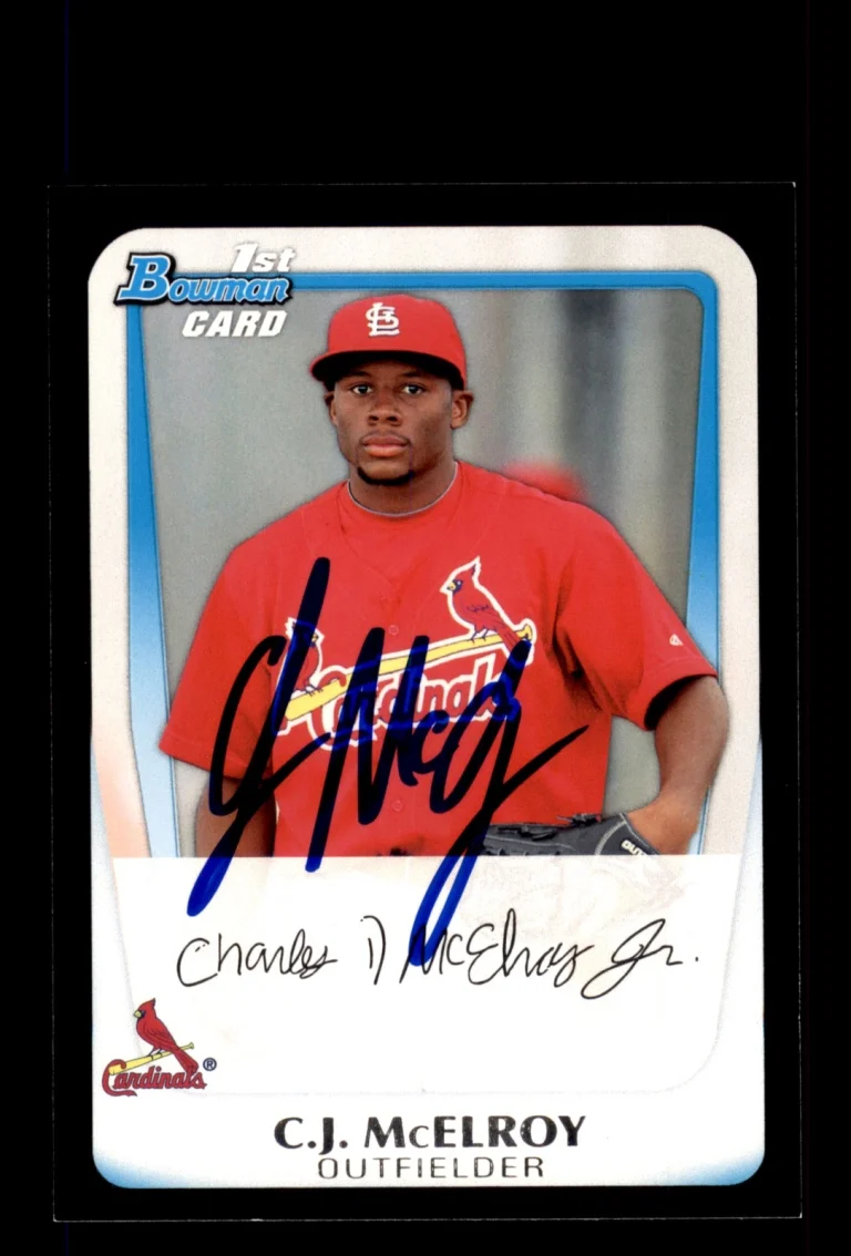 Signed Baseball Card Auto C.J. McElroy 2011 Bowman #BDPP58 St. Louis Cardinals