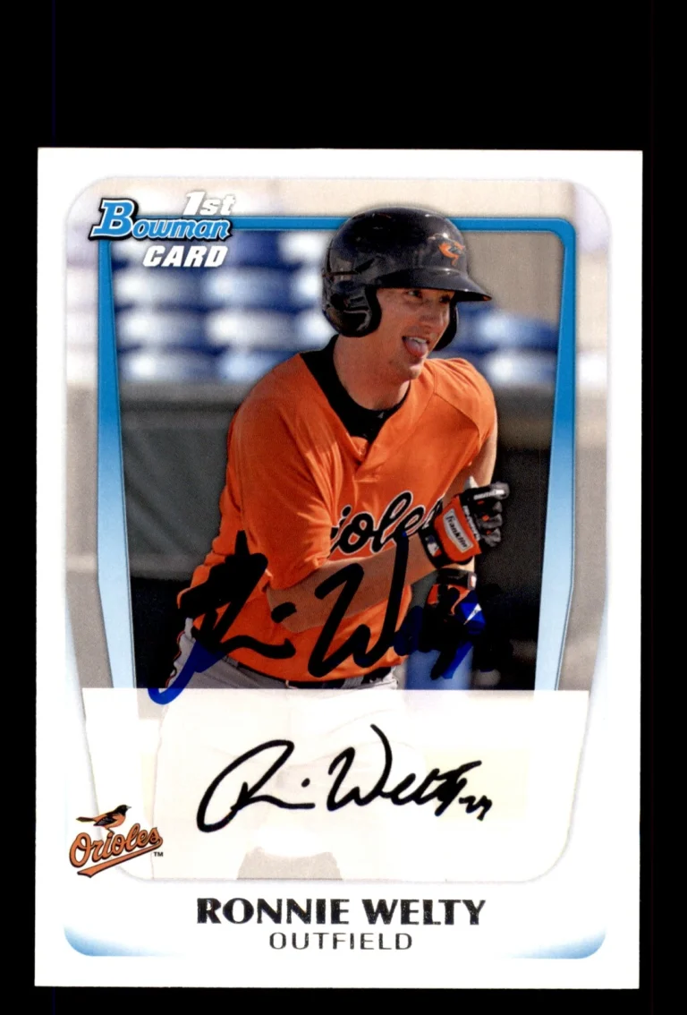 Signed Baseball Card Auto Ronnie Welty 2011 Bowman #BP52 Baltimore Orioles