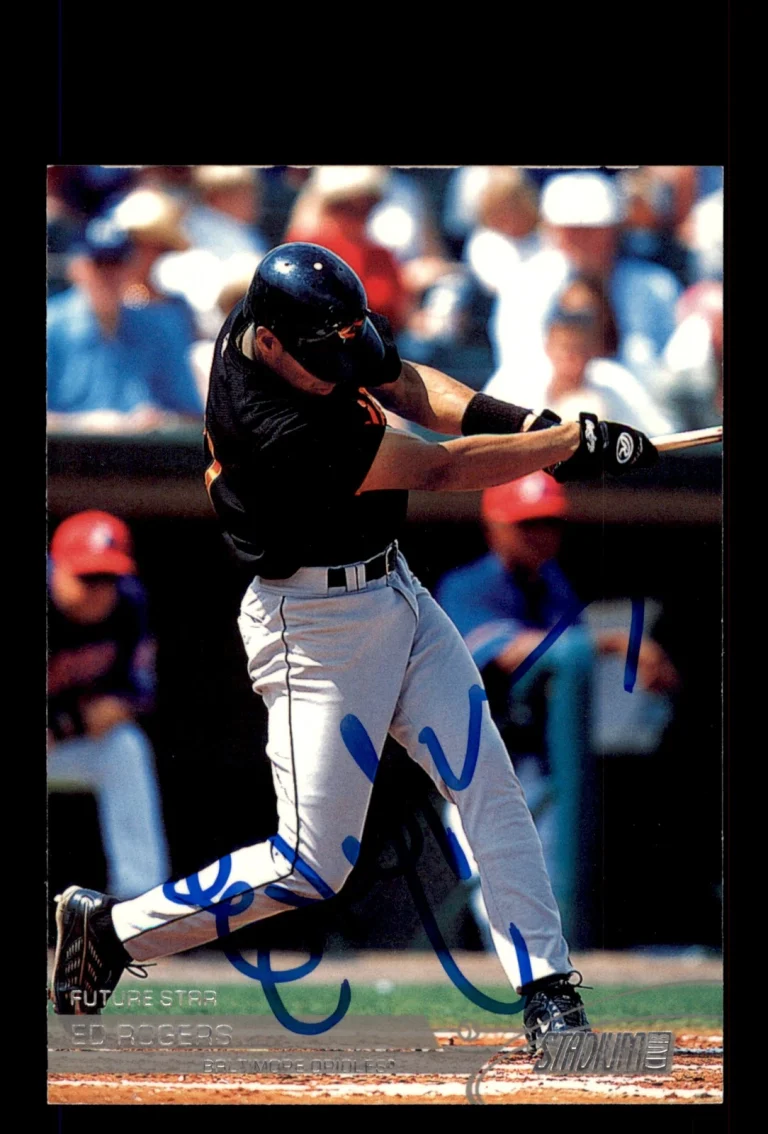 Signed Baseball Card Auto Ed Rogers 2003 Stadium Club #102 Baltimore Orioles