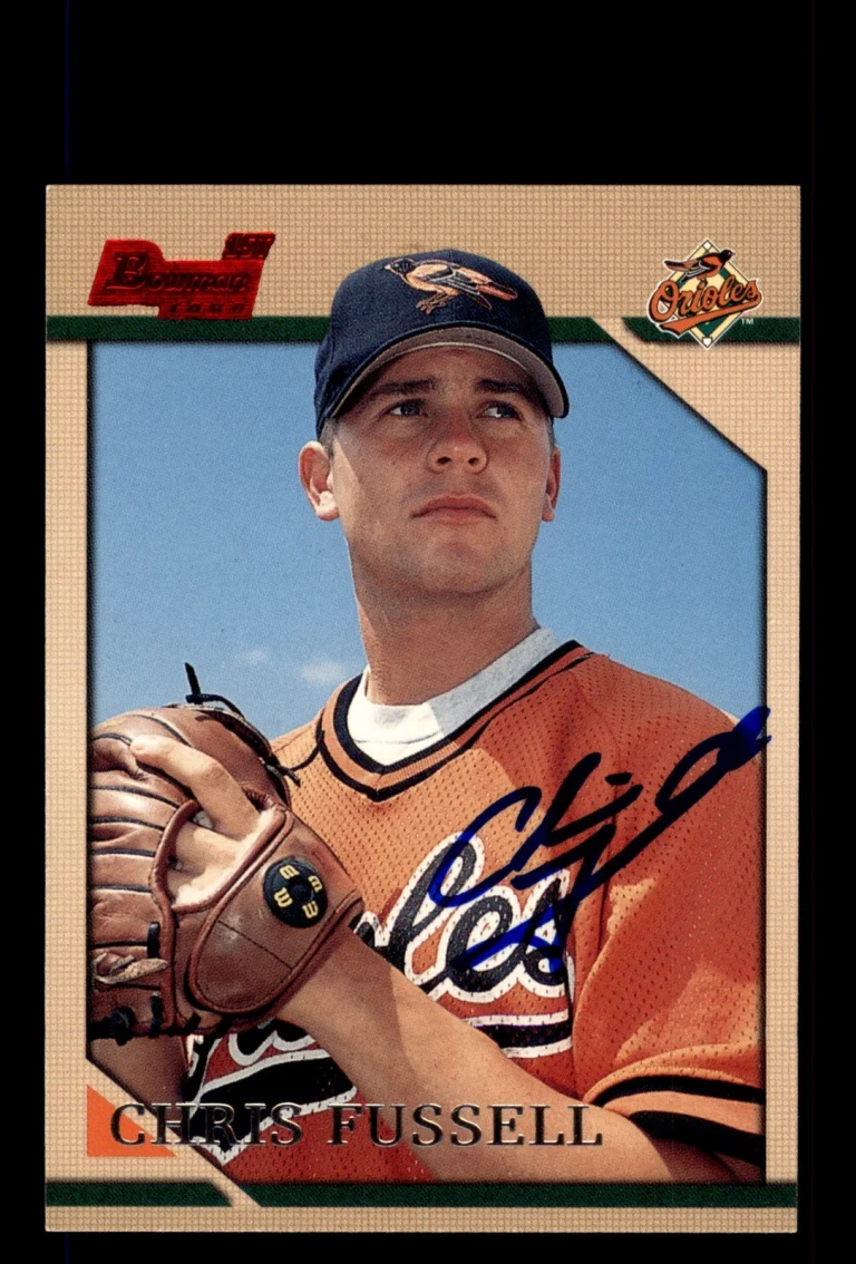 Signed Baseball Card Auto Chris Fussell 1996 Bowman #263 Baltimore Orioles