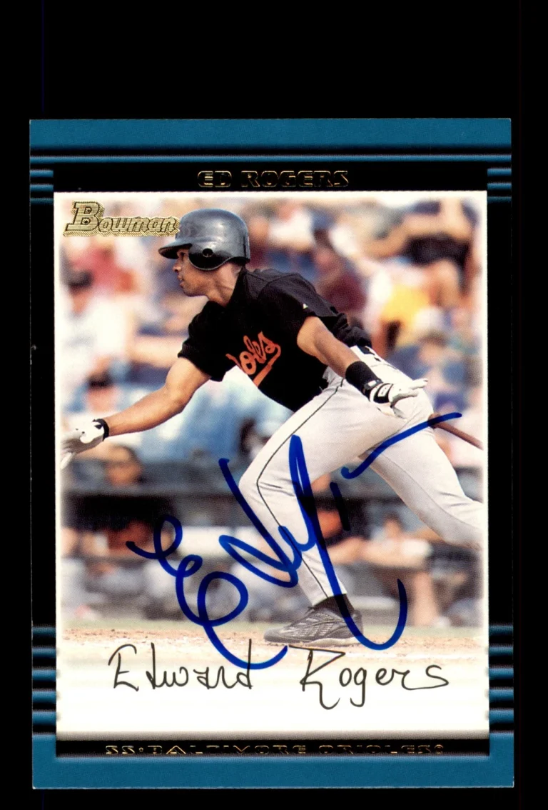 Signed Baseball Card Auto Ed Rogers 2002 Bowman #113 Baltimore Orioles