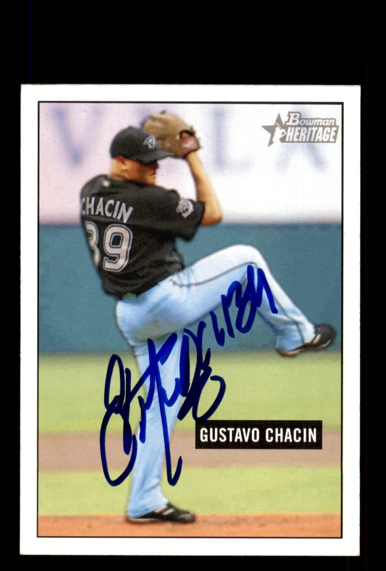 Signed Baseball Card Auto Gustavo Chacin 2005 Bowman Heritage #134 Blue Jays