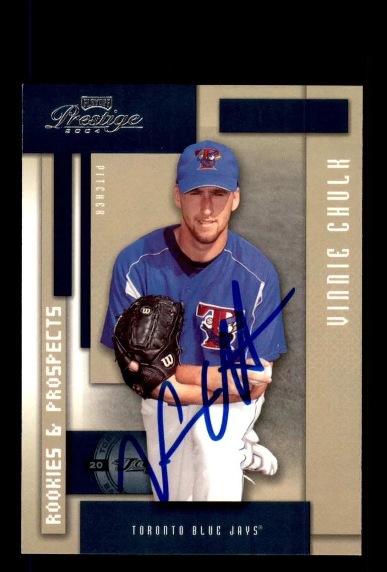 Signed Baseball Card Auto Vinnie Chulk 2004 Playoff Prestige #197 Blue Jays