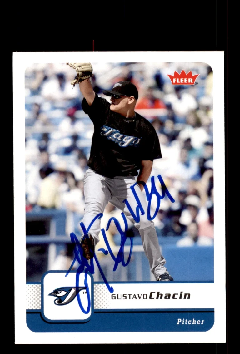 Signed Baseball Card Auto Gustavo Chacin 2006 Fleer #47 Toronto Blue Jays