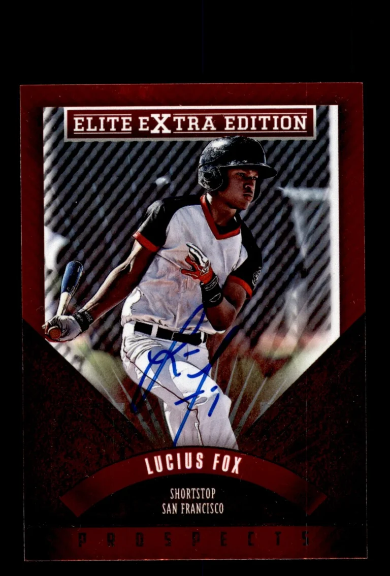 Signed Baseball Card Auto Lucius Fox 2015 Panini Elite Extra Edition #36 Giants