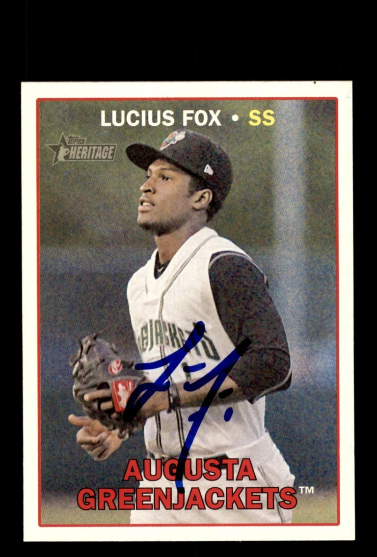 Signed Baseball Card Auto Lucius Fox 2016 Topps Heritage Minor League #132