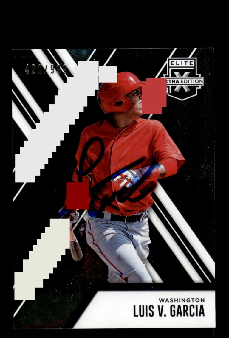Signed Baseball Card Auto Luis V. Garcia 2017 Panini Elite Extra #134 /999