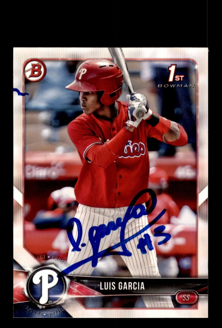 Signed Baseball Card Auto Luis Garcia 2018 Bowman #BP75 Philadelphia Phillies