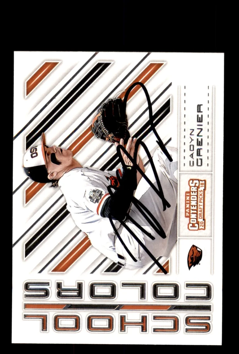 Signed Baseball Card Auto Cadyn Grenier 2018 Contenders Draft #8 Oregon State