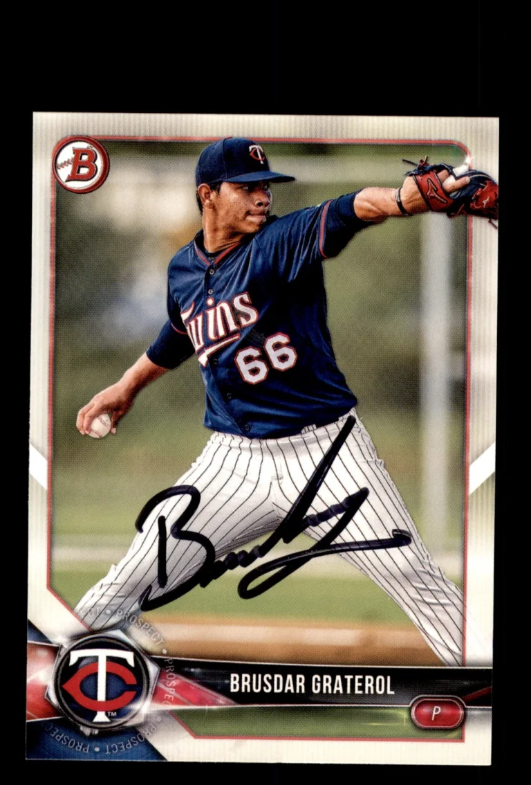 Signed Baseball Card Auto Brusdar Graterol 2018 Bowman Draft #BD-3 Twins