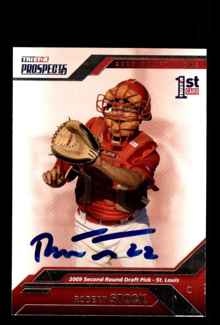 Signed Baseball Card Auto Robert Stock 2009 TriStar Prospects Plus #50 Cardinals